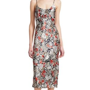 GANNI satin-stretch midi dress